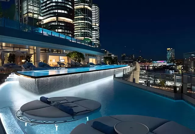 Swimming pool lighting for high class hotel in Sydney