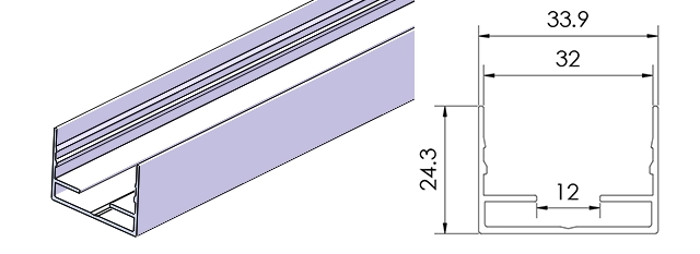 Type 1, AL profile for outdoor application (1meter per pcs, can be cut to certain length needed)