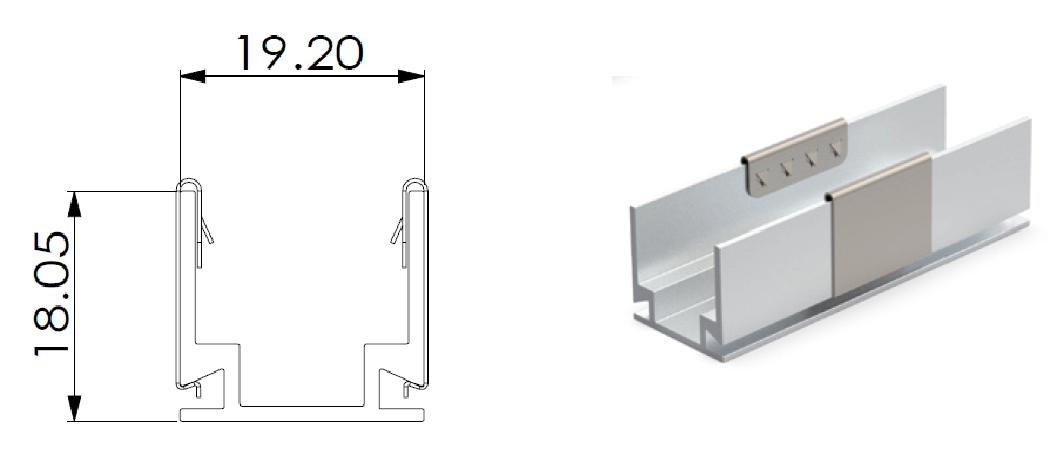 Type 1, AL Clips for outdoor application (AL50mm/pcs with 2pcs clips)