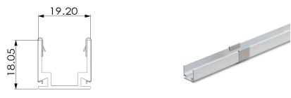 Type 2, AL profile for outdoor application (1meter Al with 10pcs Clips)