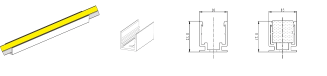 Type1, AL profile 1 mtr/pcs and 30mm per pcs