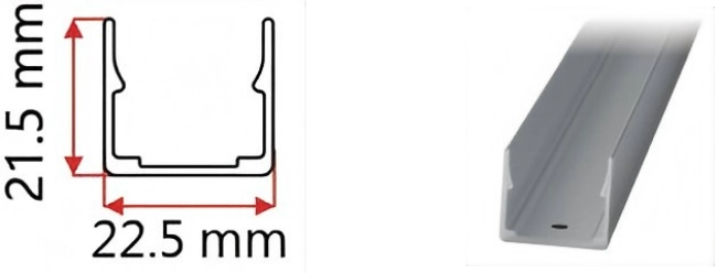 Type 1, 1 meter AL profile for outdoor applicatio