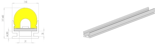 Type1, AL profile for outdoor application ( 1meter per pcs, can be cut to any length needed)