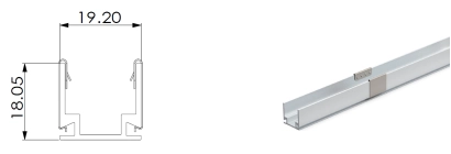 Type 2, AL profile for outdoor application (1meter Al with 10pcs Clips)