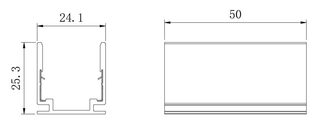 Type 1, AL Clip for for outdoor application (AL 50mm/pcs with 2 clips)