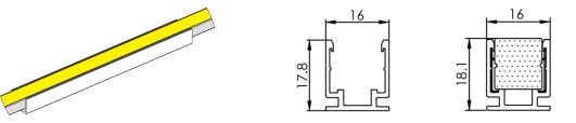 Type1, AL profile 1 mtr/pcs and 30mm per pcs