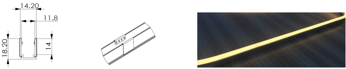 Type 3, AL profile for outdoor application ( 1meter Al with 6pcs Clips)