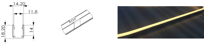 Type 2, AL profile for outdoor application (1meter Al with 6pcs Clips)