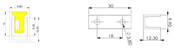 9.1AL profile (1mtr/pcs) & AL clip (30mm/pcs)